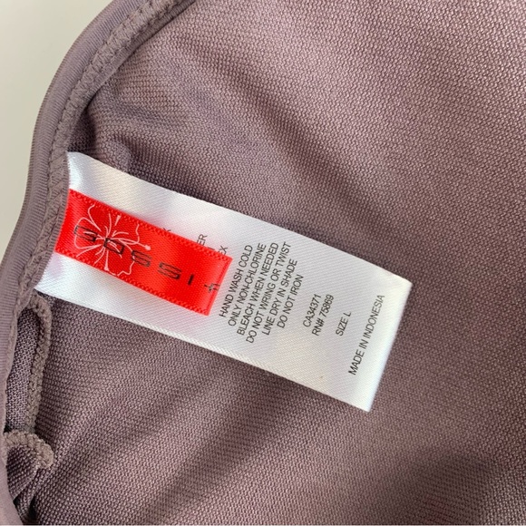 Gossip Velvet High Neck Purple Mauve Bikini Top Halter Von Maur Large NWT - Picture 9 of 9